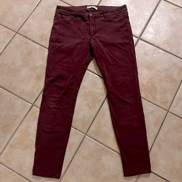 Abercrombie & Fitch Burgundy Skinny Jeans size 10R - Picture 1 of 10